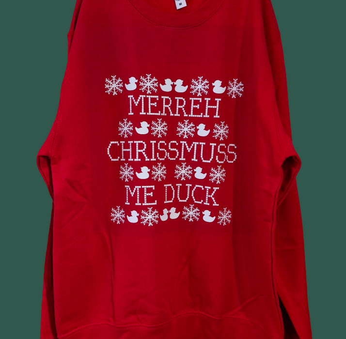 Merreh Chrissmuss, me Duck! snowflake Jumper or T-shirt