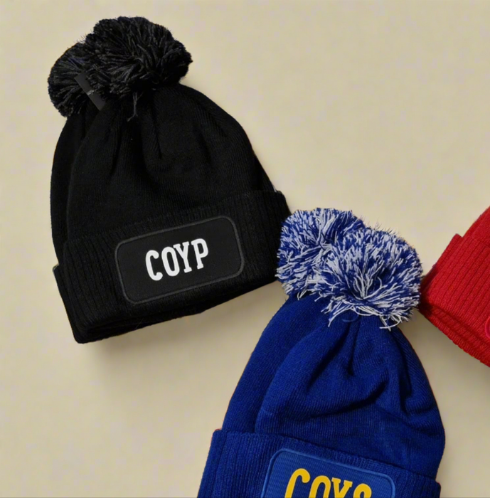 Black Bobble/Beanie Hats - choose your design