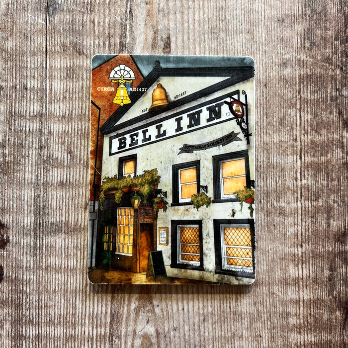 The Bell Inn acrylic fridge magnet rectangle portrait