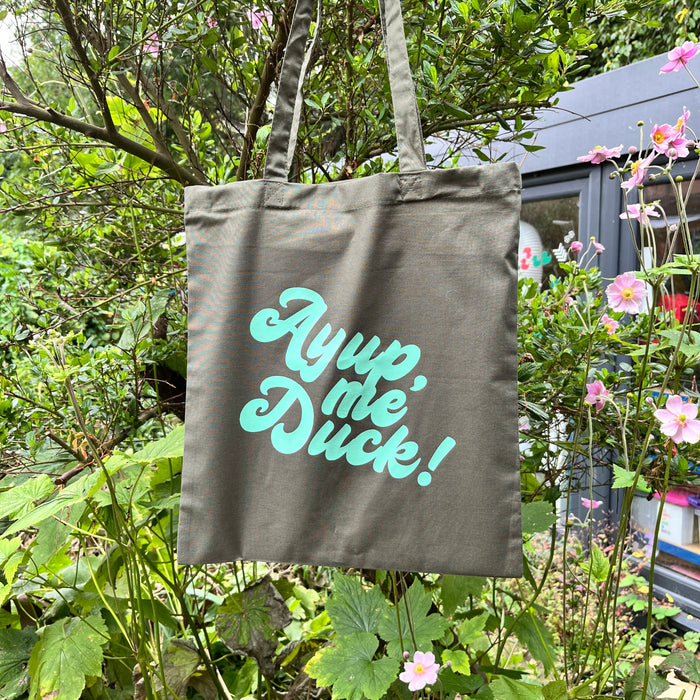 Ayup, Me Duck! Bubble Font Tote Bag